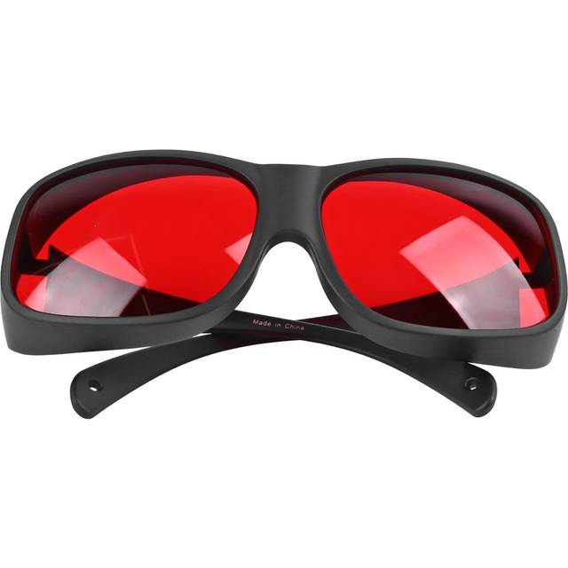 Laser Safety Glasses 200 to 590nm Black Frame Red Lens Eye Protection Goggles for Laboratory