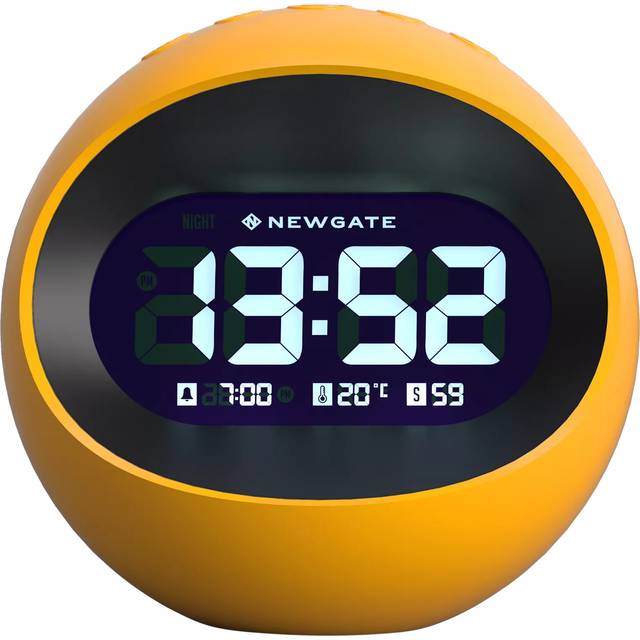 Newgate Clocks Centre of the Earth LCD Digital Alarm Clock, Yellow