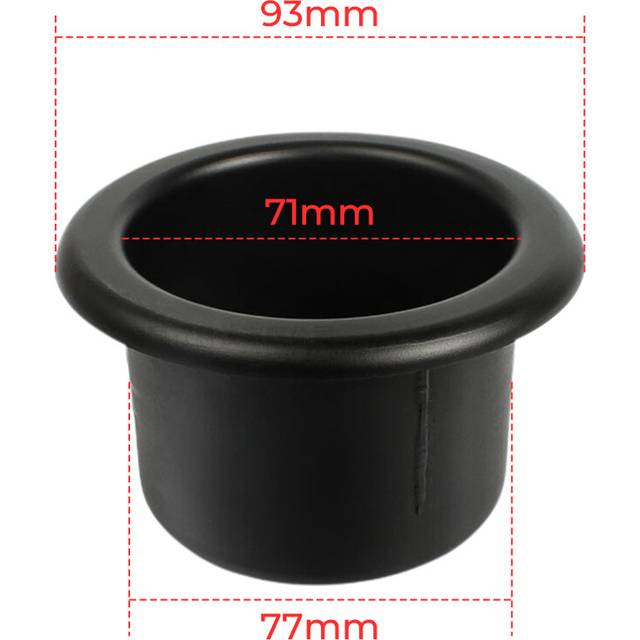 (77mm) Car Plastic Black Cup Water Drink Holder Car Interior Cup Holder Recessed