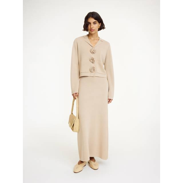 By Malene Birger, Stickade tröjor & koftor, Dam, M, Cardigan Rosa - beige (M)