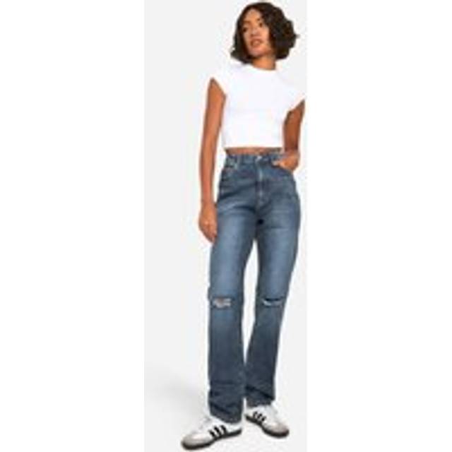 Womens Tall Basics High Waisted Straight Leg Jeans - Vintage Blue - 18
