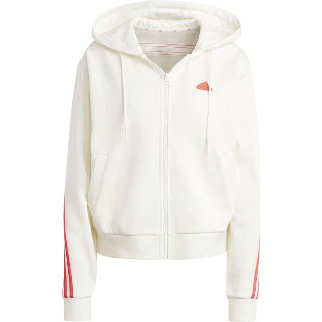 Adidas Future Icons Full Zip Hooded Jacket Women Outerwear Han-Jade-White IS3679 XL