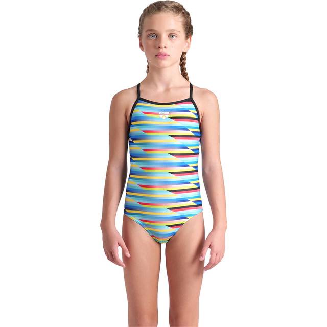 Arena - Girl's Racing Stripe Swimsuit Lightdrop Back - Swimsuit size 28, multi