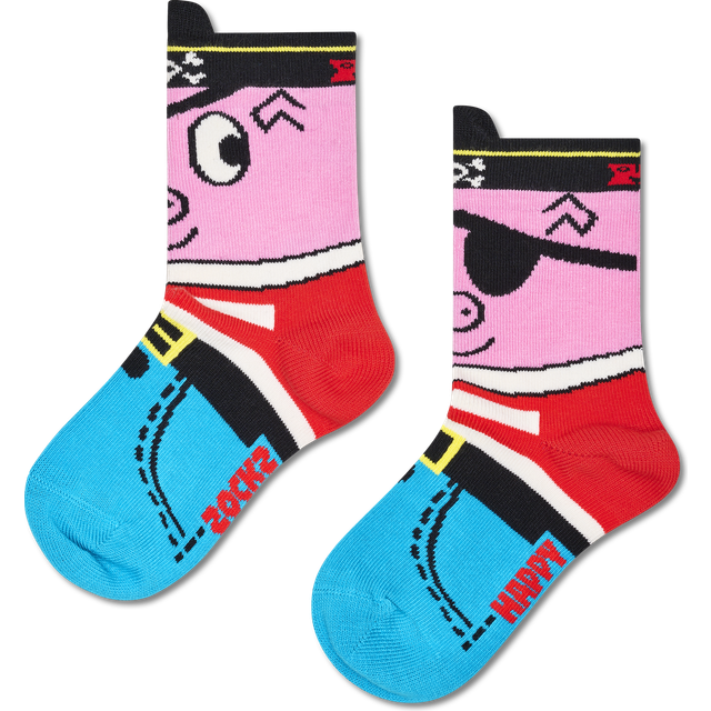 Kids Red Pirate Crew Sock - Red, White, Pink, Blue, Black