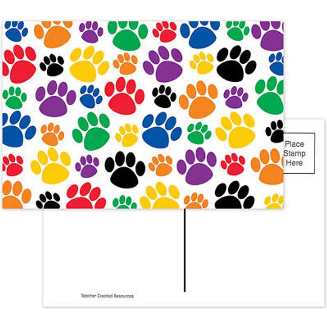 Teacher Created Resources Colorful Paw Prints Postcard (4799)  Multi