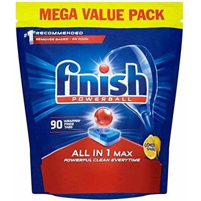 Finish Dishwasher Tablets, All in 1 Max Lemon, 90-Count