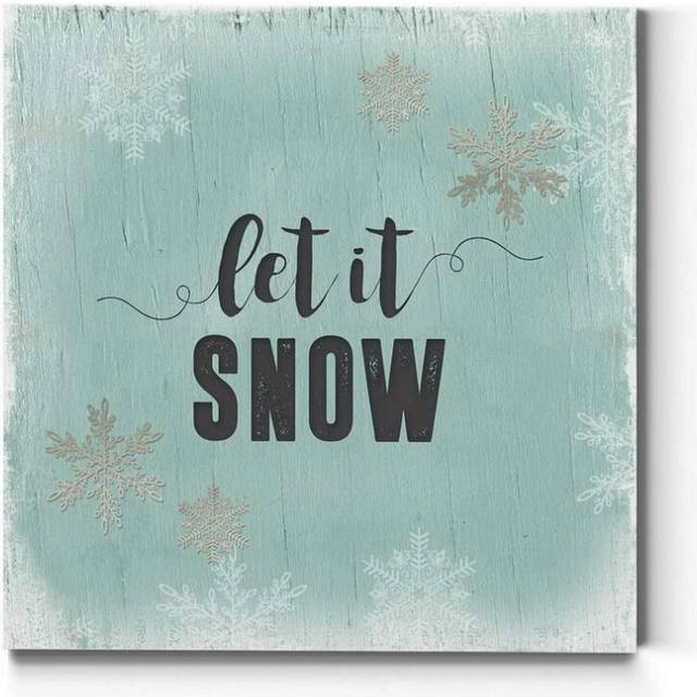 Renditions Gallery Xmas Artwork Prints for Home Decor Let it Snow on Christmas Canvas Wall Hanging Art for Bedroom Living Room & Kitchen Decorations -
