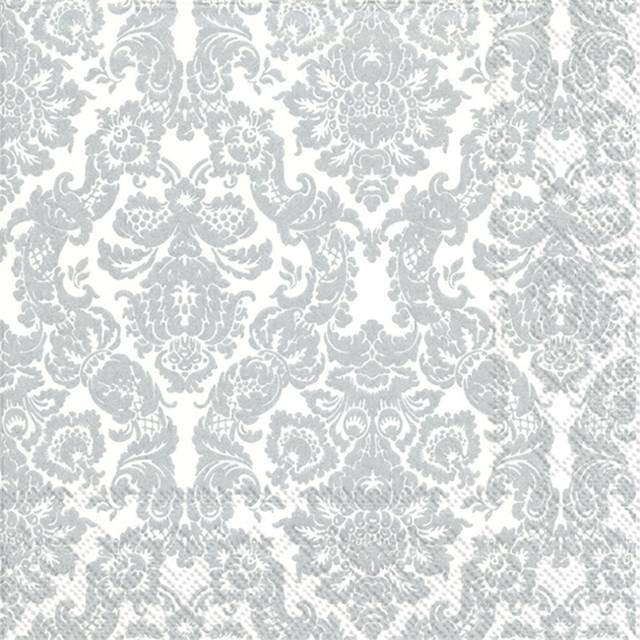 Boston International IHR Paper Napkins  20-Count Lunch Size  Silver