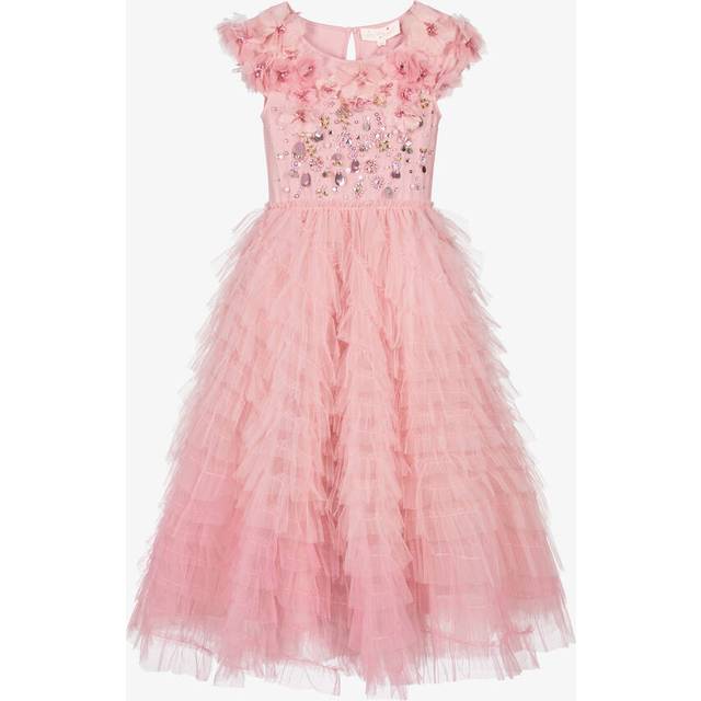 Tutu Du Monde Girls Pink Tulle Flower Maxi Dress - 16 year