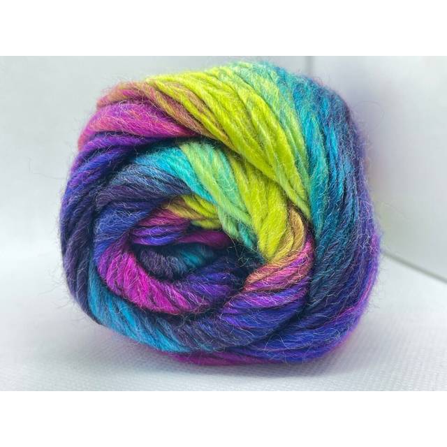 Lana Bella Self-Striping Acrylic Wool Blend Yarn - 3.53 Ounces (100grams) 273 Yards - Vivid Colors: Magenta  Purple  Blue  Turquoise  Yellow-Green