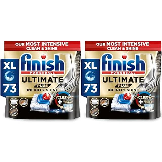 Finish Ultimate Plus Infinity Shine Dishwasher Tablets Bulk |Scent: Fresh | 146 Dishwasher Tabs (73x2) | for A Superb Clean & Diamond Shine