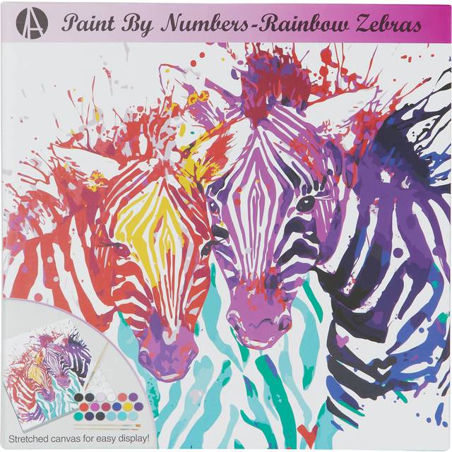 Art Studio Paint by Numbers - Rainbow Zebras