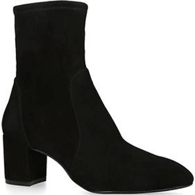 Yuliana 60 Heeled Ankle Boots - BLACK - Classic, sharp and sophisticated, Stuart Weitzman's footwear collection offers an array of designs ready to take on office to evening demands in timeless style.