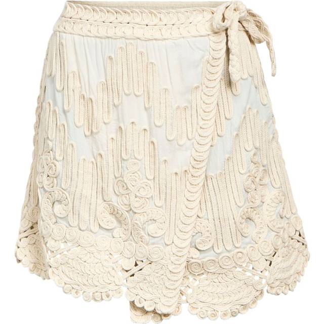 Embroidered Wrap Skirt