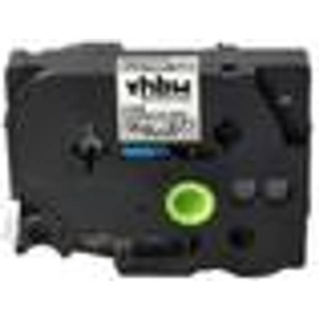 1x Label Tape compatible with Brother pt 1650, 1700, 1300, 1400, 1500pc, 1600 Label Printer 8m x 6 mm, Black on Silver, Laminated - Vhbw