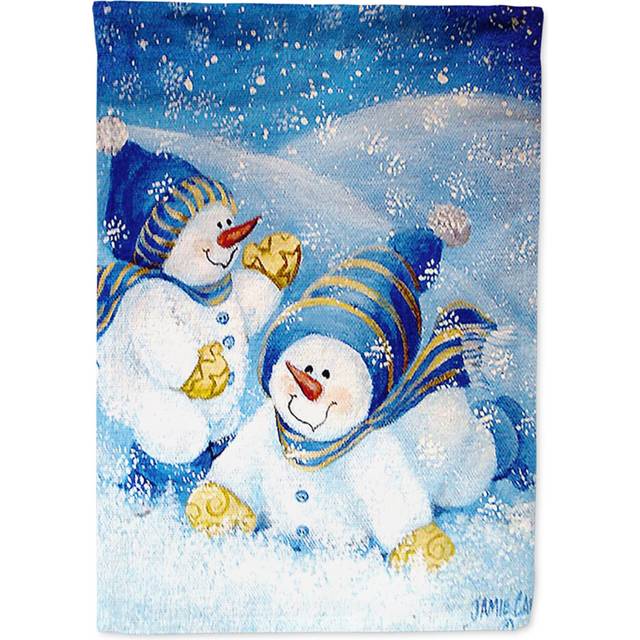 Caroline's Treasures PJC1017CHF Snow Babies at Play Snowman Flag Canvas  Large  Multicolor