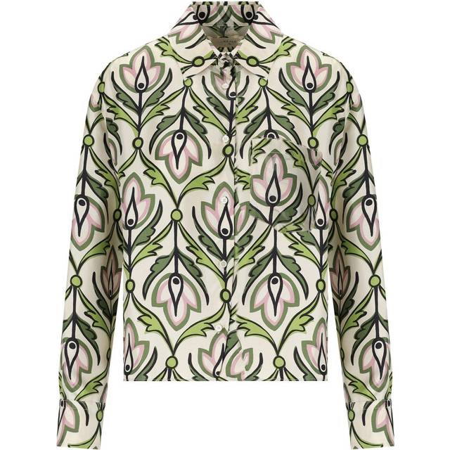 Weekend Max Mara, Blusar & Skjortor , Dam, S, Blommig silkeskjorta med pärlknappar - multicolor (S)
