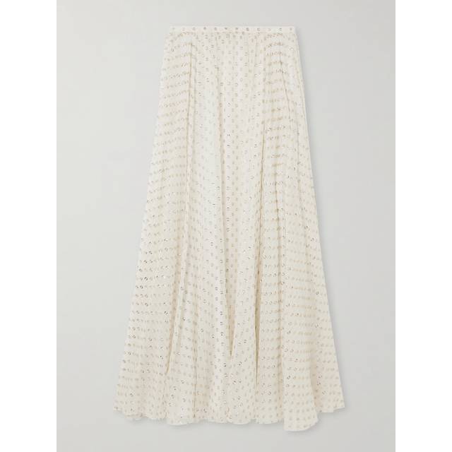 Chloé White Gathered Maxi Skirt - 104 Snow White - FR 36
