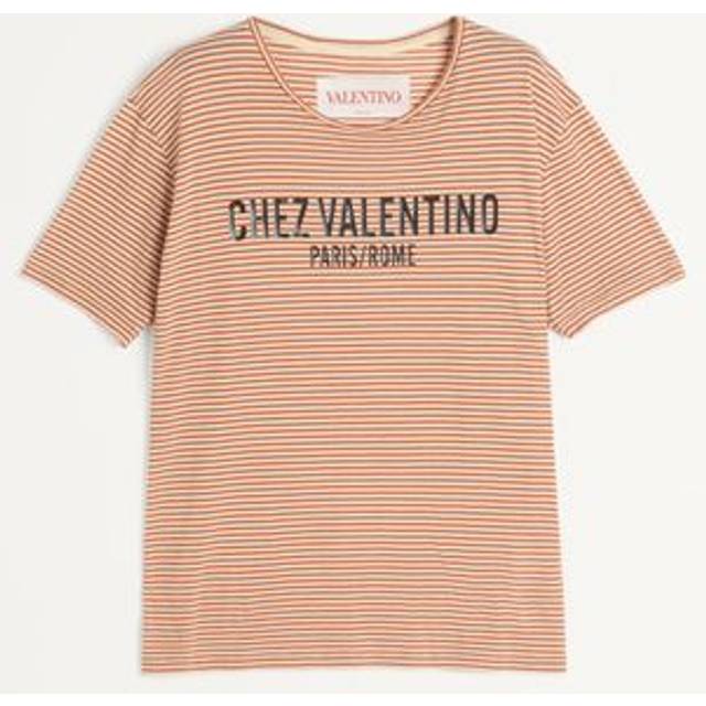 Valentino 'Chez' Striped T-Shirt - Orange - L