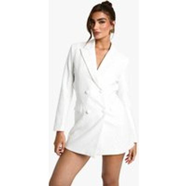 Womens Sequin Lace Blazer Dress - White - 8, White