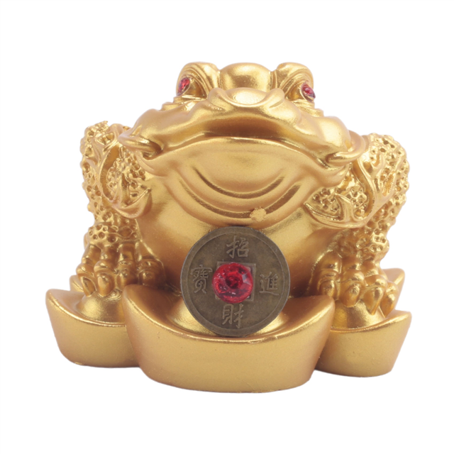 Chinese Feng Shui Money Wealth Frog Toad Coin Home Decoration Office Lucky Gifts Gold
