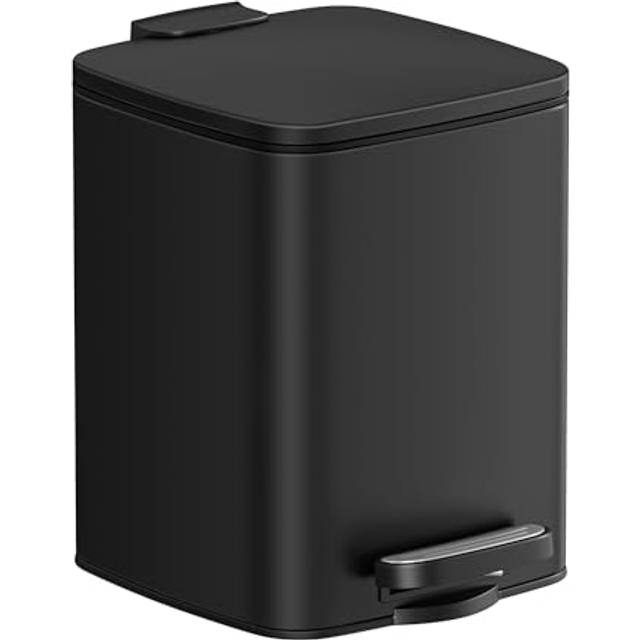 Small Steel Pedal Bathroom Bin, black / 23.9 x 19.3 x 25.5 cm