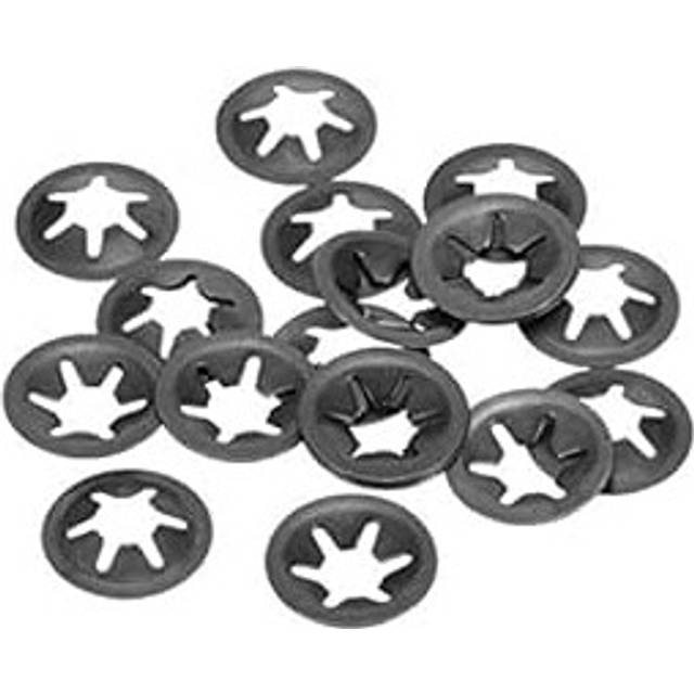 M6 Starlock Washer 5.5mm I.D. 16mm O.D. Internal Tooth Lock Washers Push-On Locking Speed Clip 65Mn Black Oxide Finish 20pcs