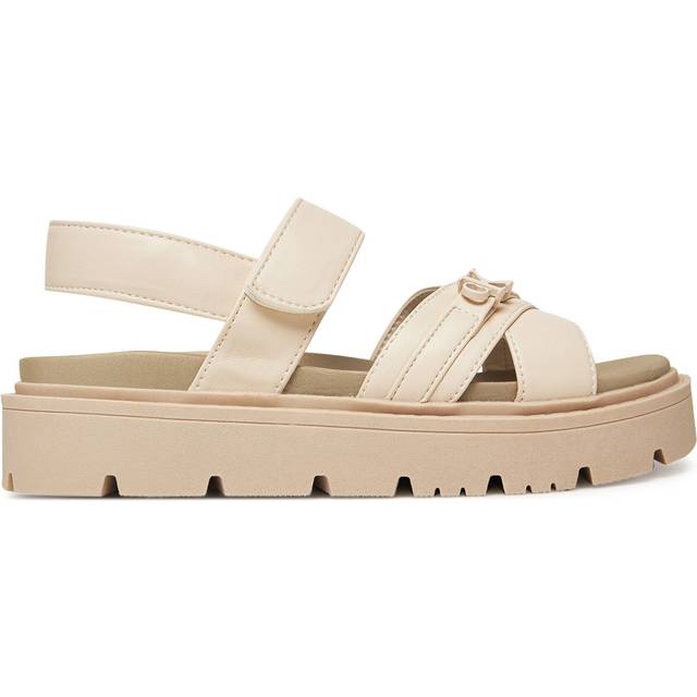 Calvin Klein Girls Beige Faux Leather Chunky Sandals - 31
