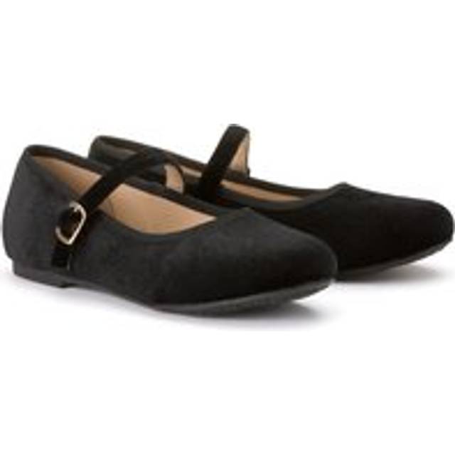 Kids Velvet Ballet Pumps - Black - 30 (11.5)