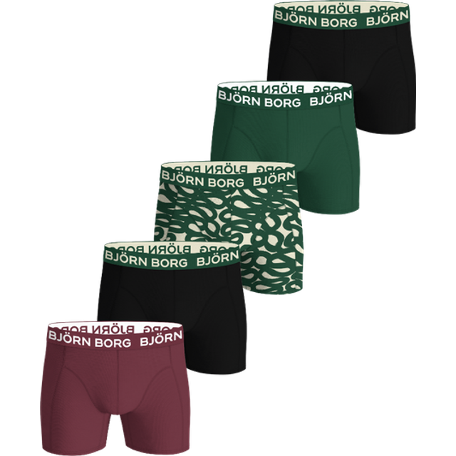 BJÖRN BORG Cotton Stretch Boxer 5P |Grön |XXL