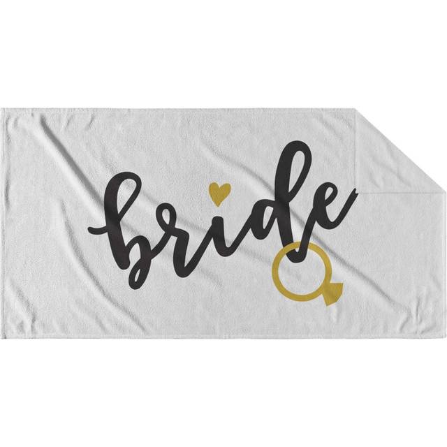 There Forever Studio Bride Beach Towel Gold Ring - Beach Bachelorette Party Towel - for Honeymoon or Bride to Be Wedding Gifts