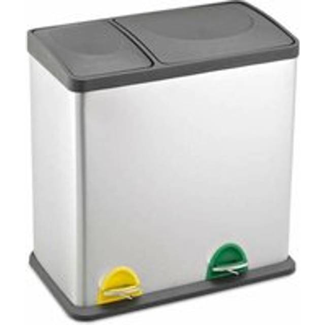 Recycling Bin with Lids for Kitchen / 36 Litre Capacity / 2 Compartments Waste Separation (35L (12L+24L)) - Evre