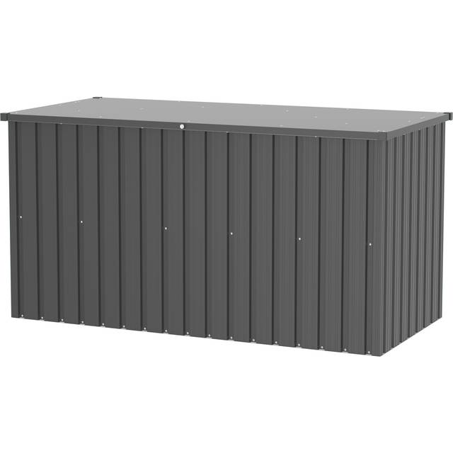 Duramax Cushion Box 1.9 (1450) with Hydraulic Gas Cylinder & Padlock Eye, Metal Deck Box, Heavy Duty Storage Box - Anthracite with Off-White Trimmings