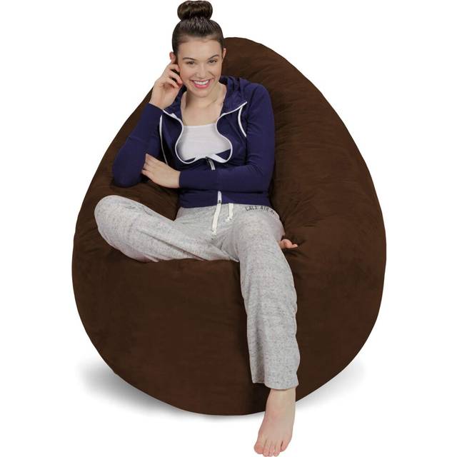 Sofa Sack Bean Bag Chair Cover  5-Foot  Chocolate