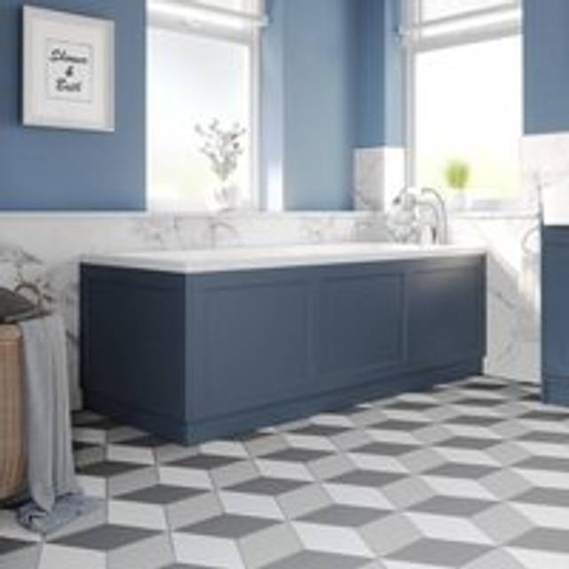 Park Lane Winchester Matt Blue Bath Panel Pack 1700/700mm - Traditional Side & End MDF