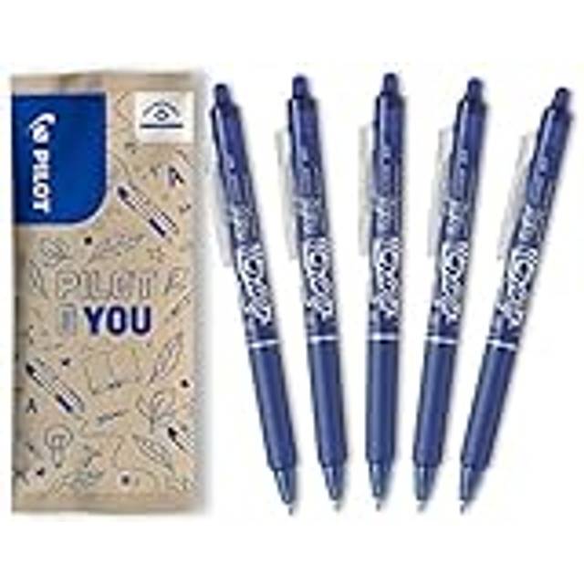 Pilot Pen FriXion Clicker, raderbar rollerballpoter, uppsättning av 5 (blå)