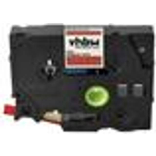 vhbw Label Tape Textile compatible with Brother PT 900, 9200, 7500VP, 7600VP, 900BTS, 900F, 7600 Label Printer 4m x 12 mm, Gold on Red