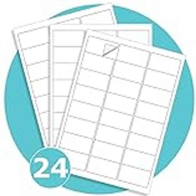 Triplast 100 x Multipurpose A4 Label Sheets - 24 Labels Per Sheet (64 x 34mm Each) - Easy Peel White Labels for Inkjet & Laser Printer - Address