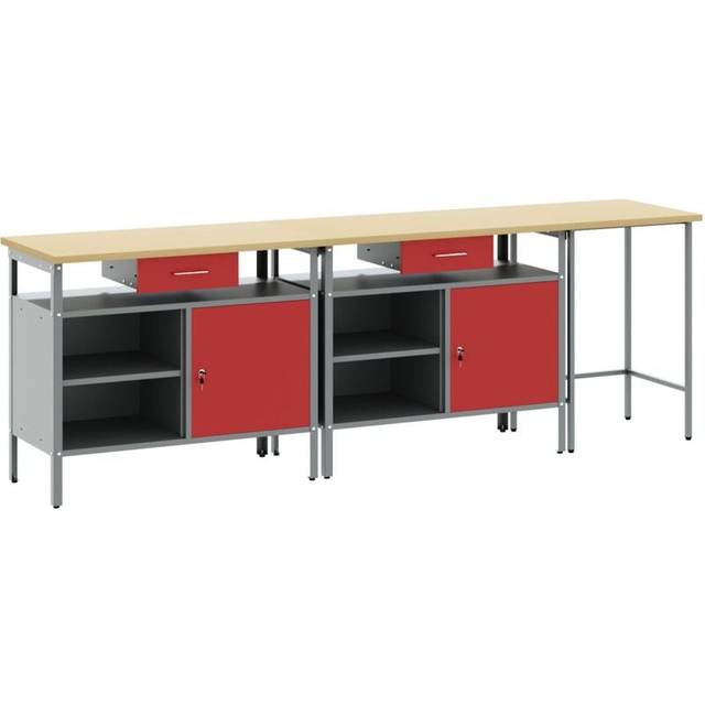 Vidaxl 3-piece Workbench Set - Black Steel