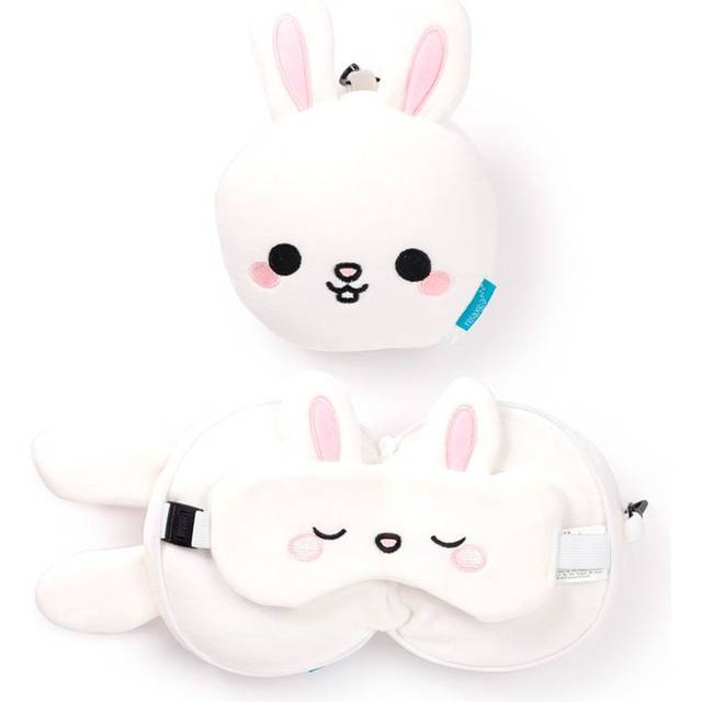Relaxeazzz Adoramals Frances the Rabbit Plush Travel Pillow and Eye Mask, none