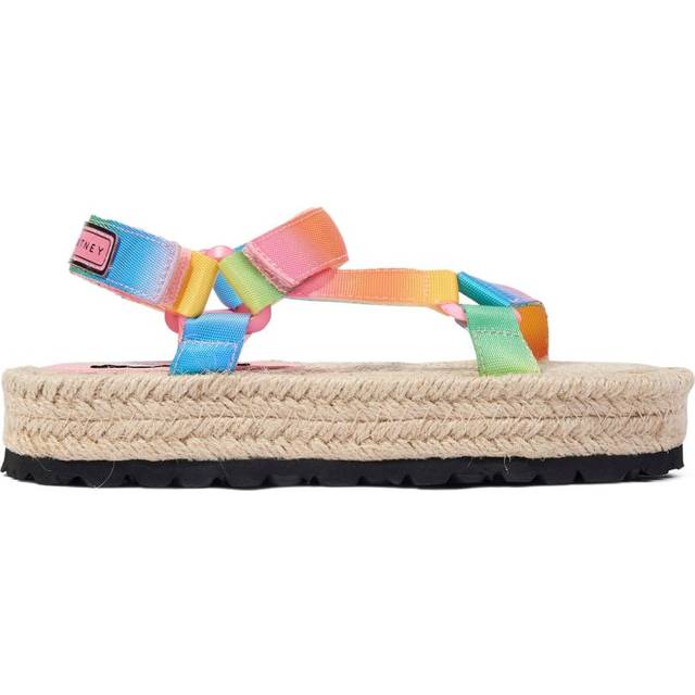 Stella McCartney Kids - rainbow espadrilles sandals - kids - Fabric/Fabric/Jute/Rubber/Jute - 36 - Pink