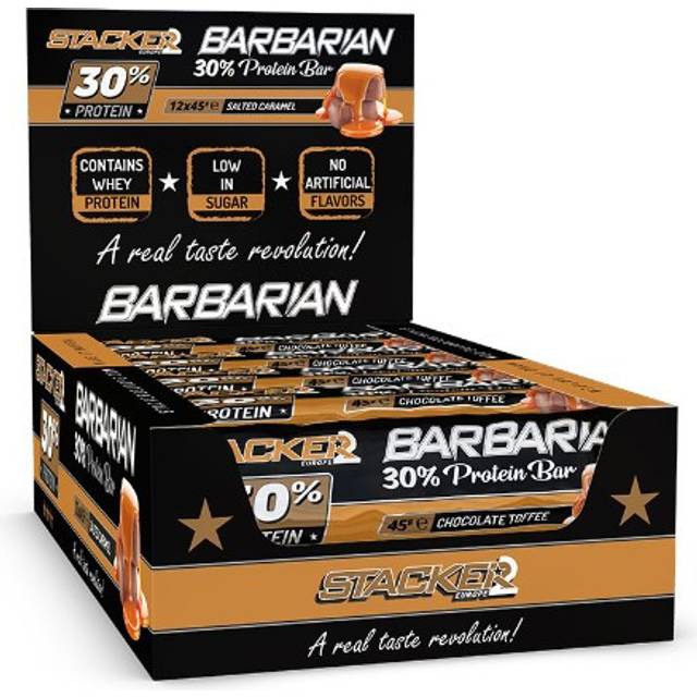 Stacker2 Barbarian 30% Protein Bar 12 x 45g Chocolate Toffee