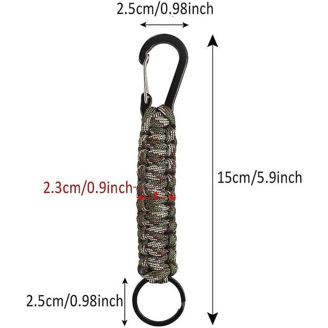 2pcs Key Chain With Carabiner, Braided Lanyard Ring Hook Clip For Key