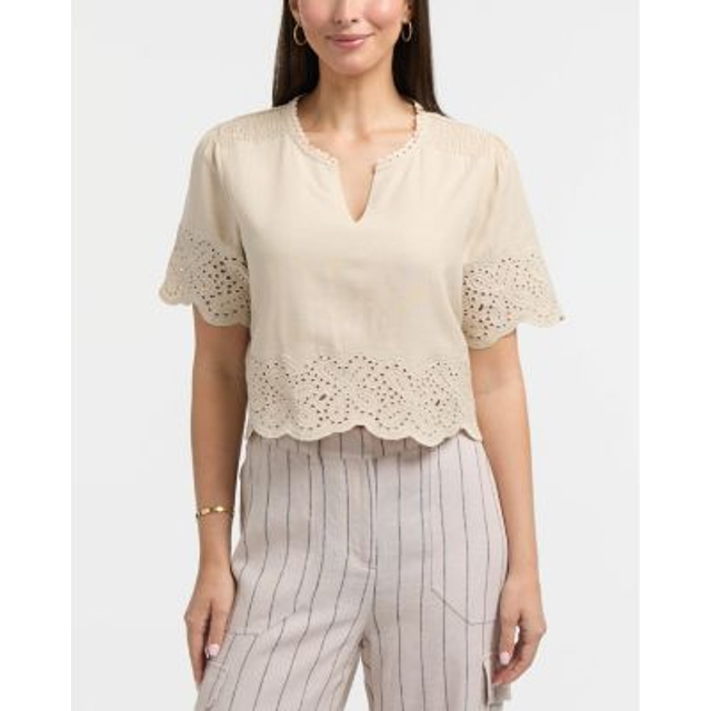 Ellen Tracy Linen-Blend Shirt
