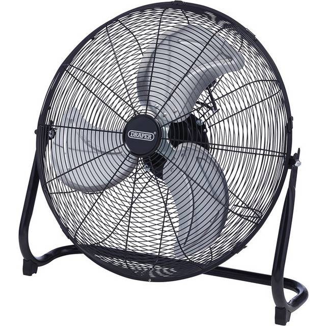 Draper Black and Silver High Velocity Floor Fan 20 inch - Draper Tools - 600 x 210 x 585cm
