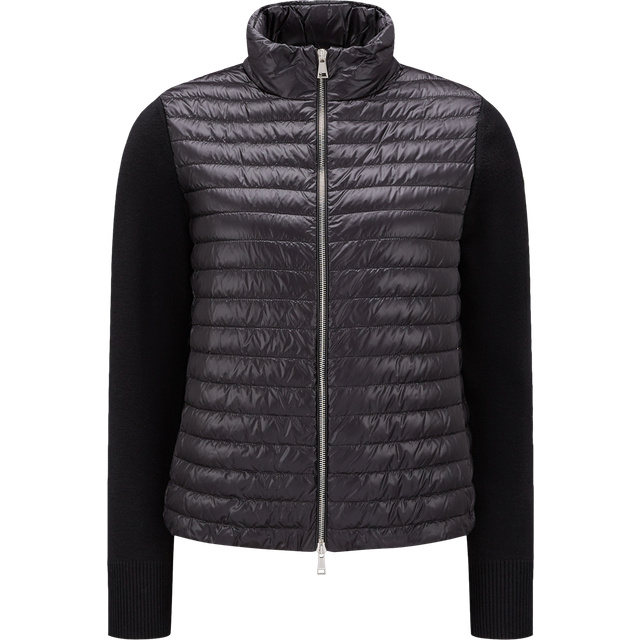 Moncler, Jacka, Dam, S, Vadderad ull kofta jacka svart - black (S)