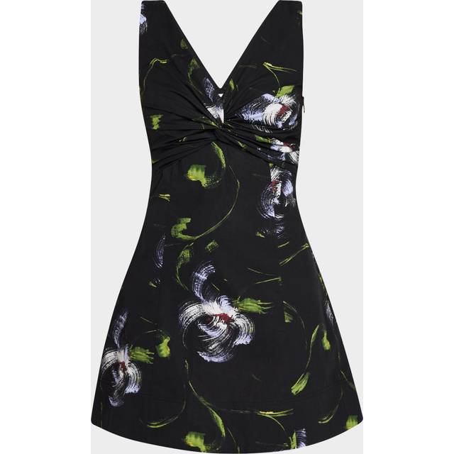 Harper Printed V-Neck Mini Dress - BLACK/PERIWINKLE MUL - 2
