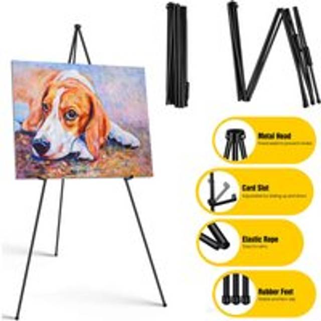 Dayplus - Portable Artist Easel Stand Black Easel Adjustable Display for Wedding Painting