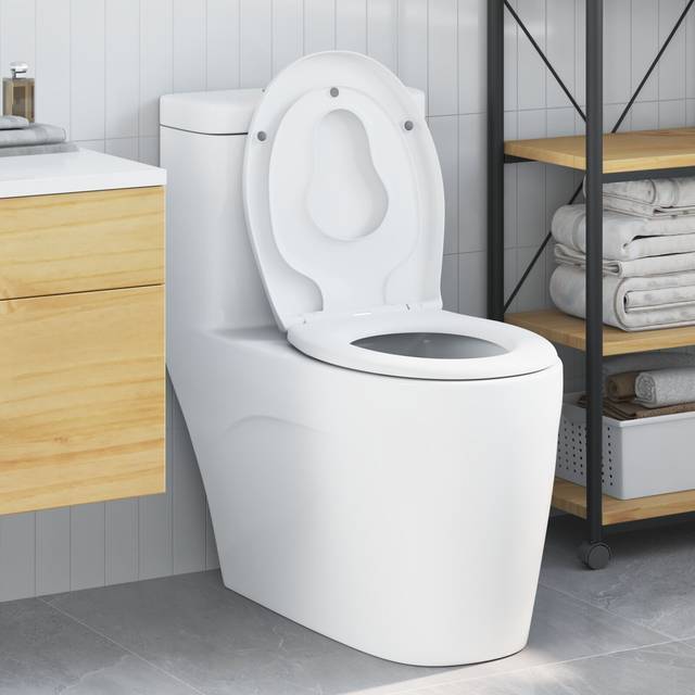 vidaXL Family Toilet Seat with Child Seat Quick Release Duroplast - White