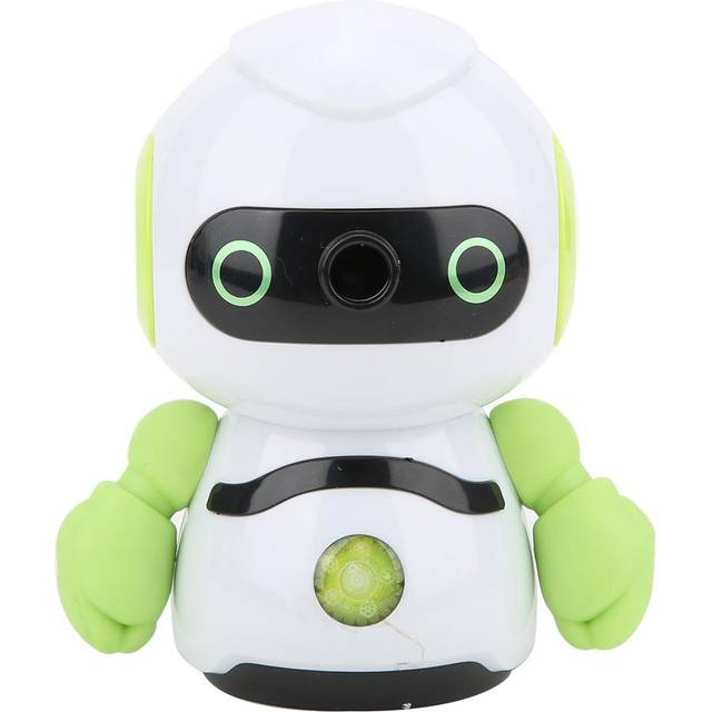 Manual Pencil Sharpener Green Robot Shape ABS Plastic Stationery School Supplies